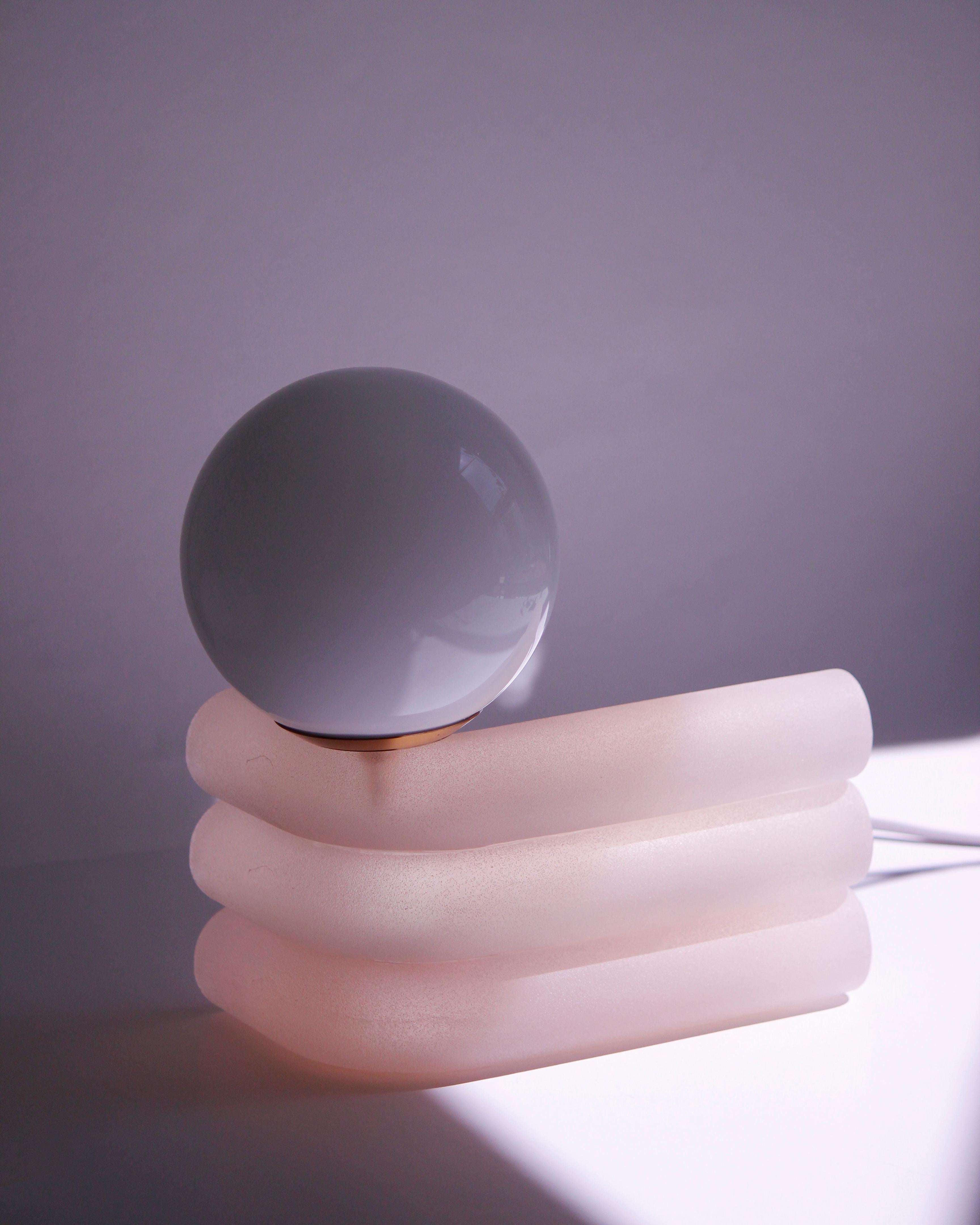 Contemporary Lychee Small Elio Lamp by Soft-Geometry