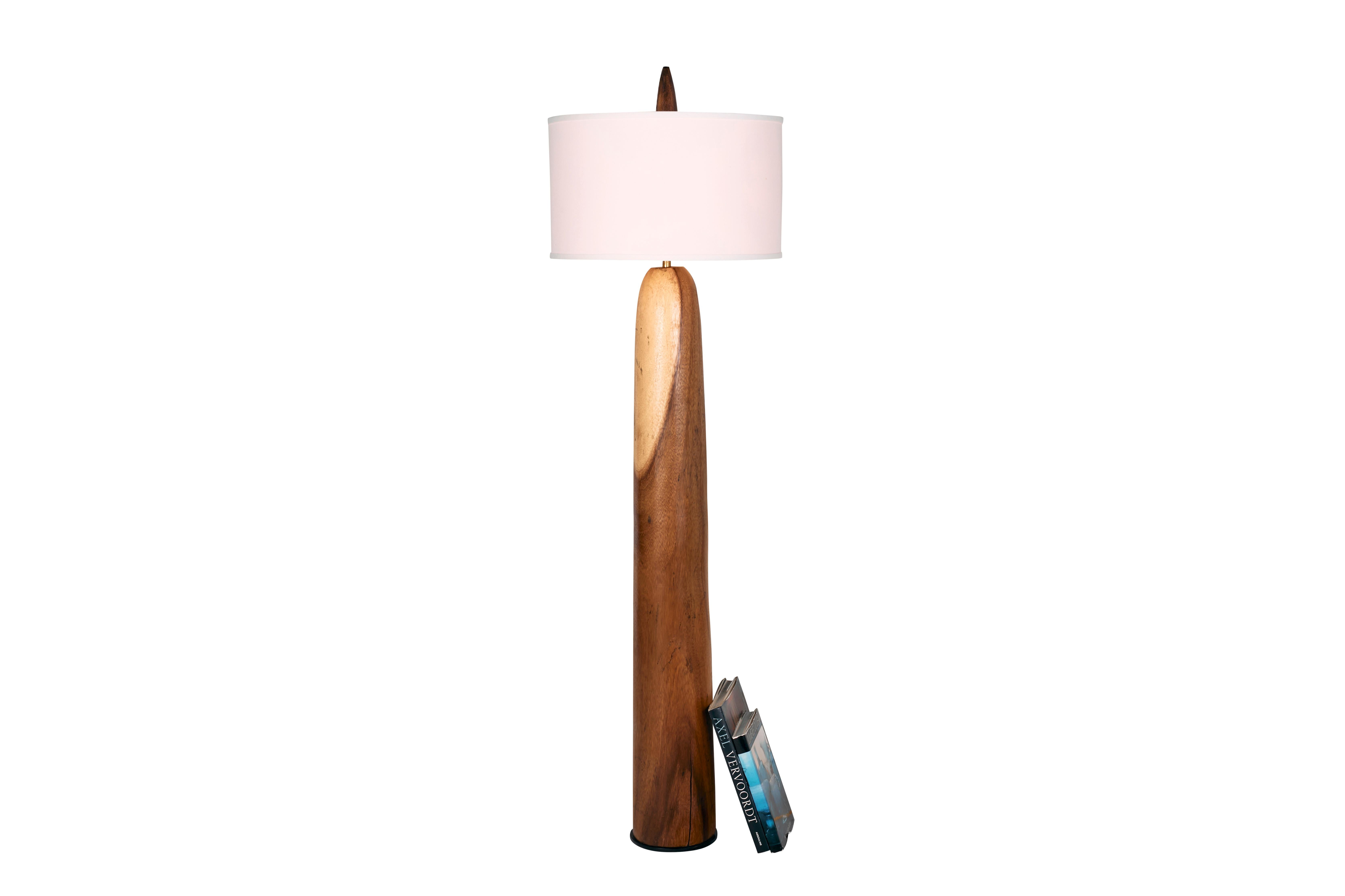 Mid-Century Modern Lychee Wood Floor Lamp For Sale