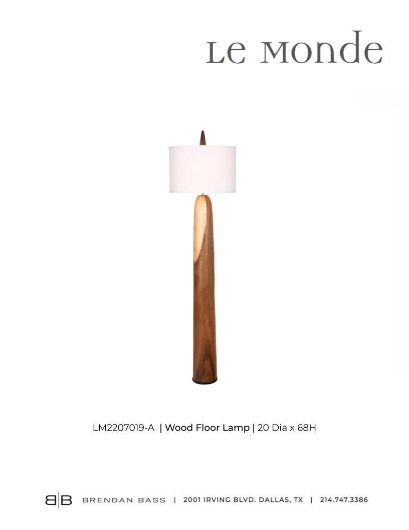 Lychee Wood Floor Lamp In Good Condition For Sale In Dallas, TX