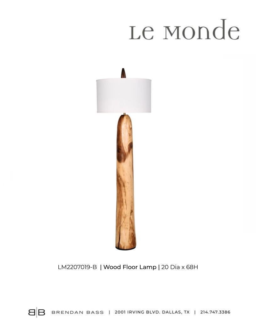 Stehlampe aus Lychee-Holz im Angebot 2