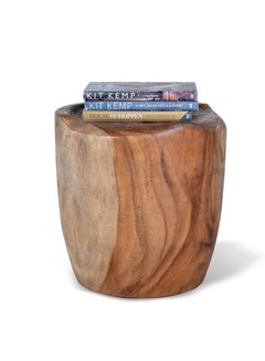 Taburete moderno de mediados de siglo de madera de lichi