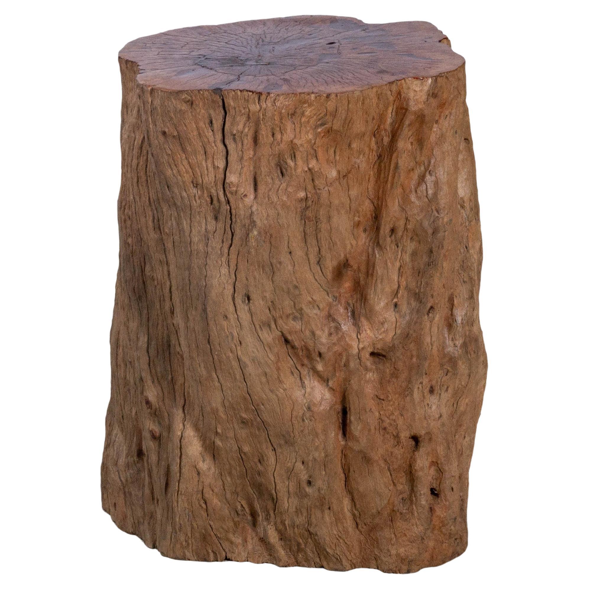 Mesa auxiliar con forma orgánica de madera de lichi