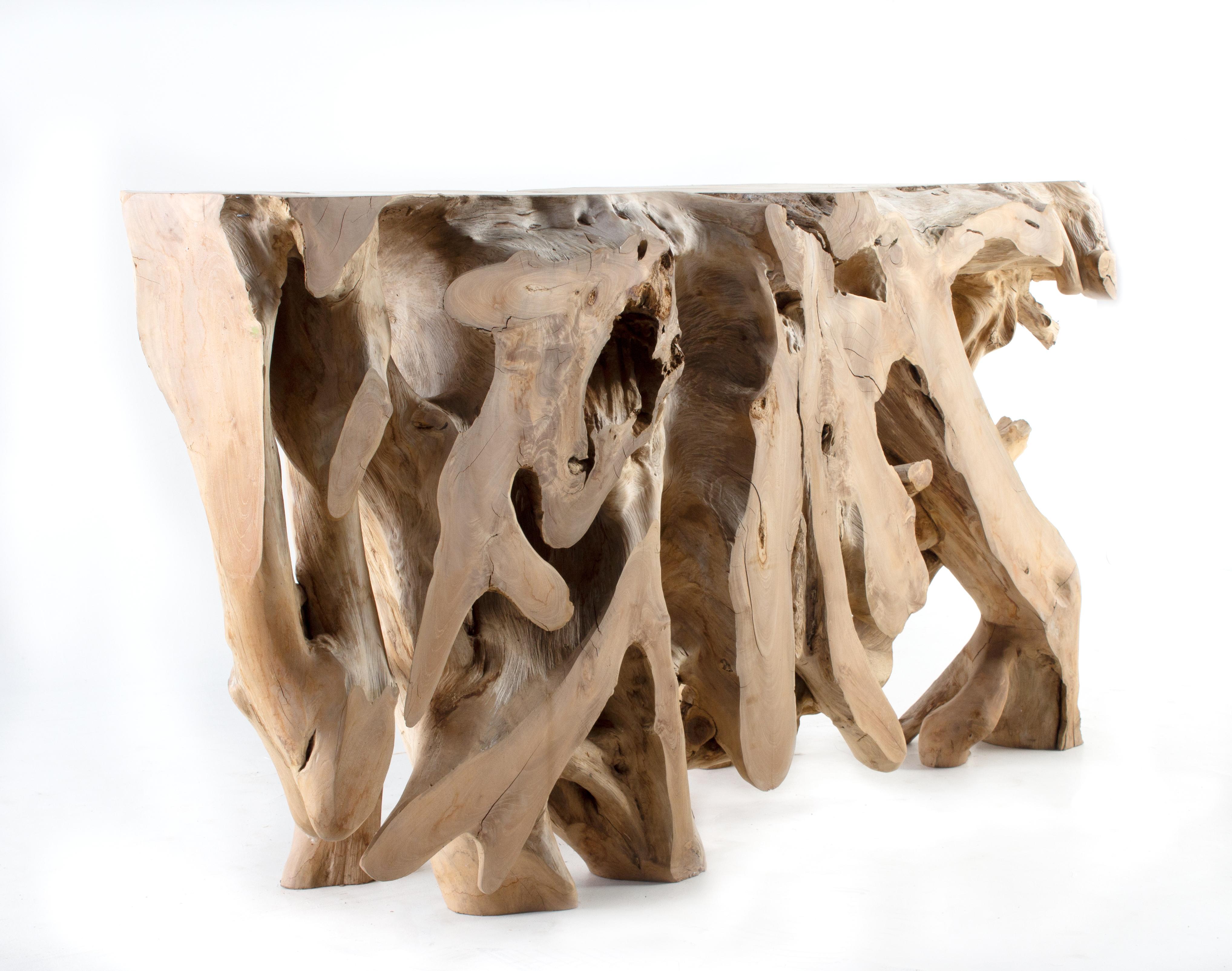 Lychee wood root console.