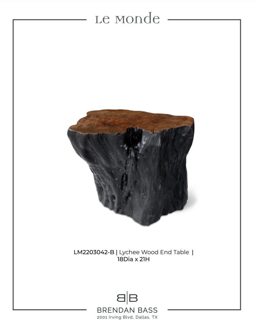 Lychee Wood Stump End Table For Sale 6