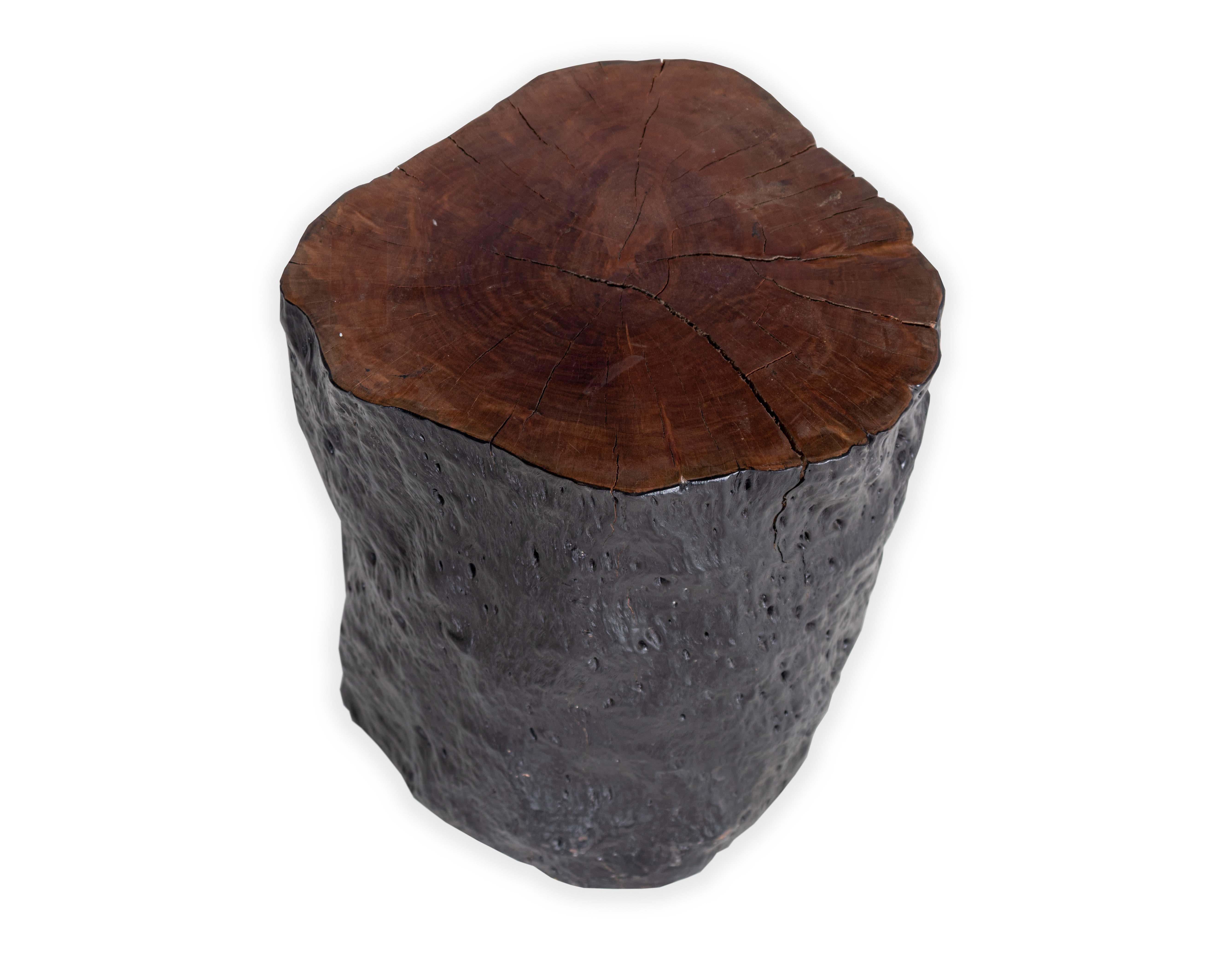 Lychee wood stump end table. 

Piece from our one of a kind Le Monde collection. Exclusive to Brendan Bass. 

