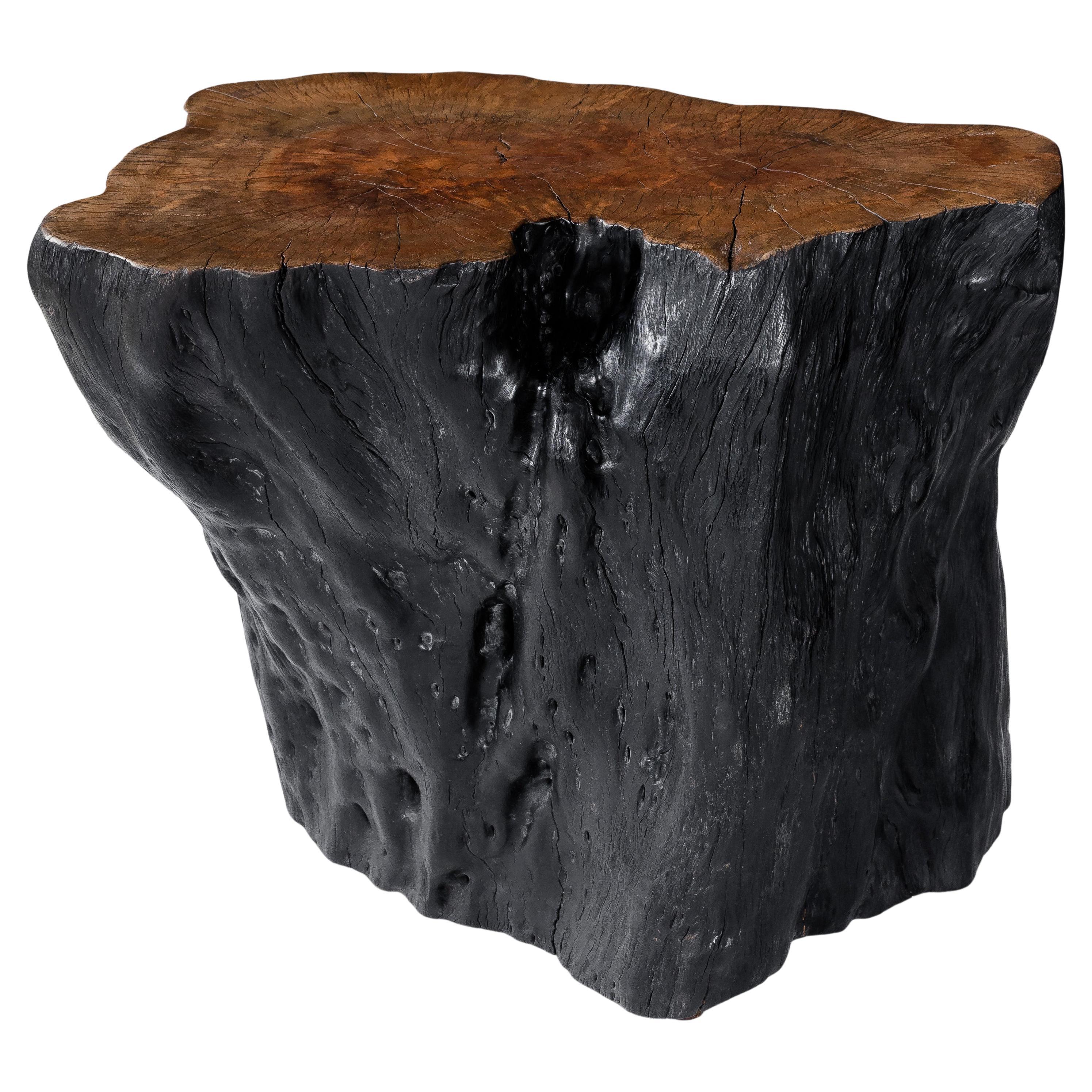 Lychee Wood Stump End Table For Sale