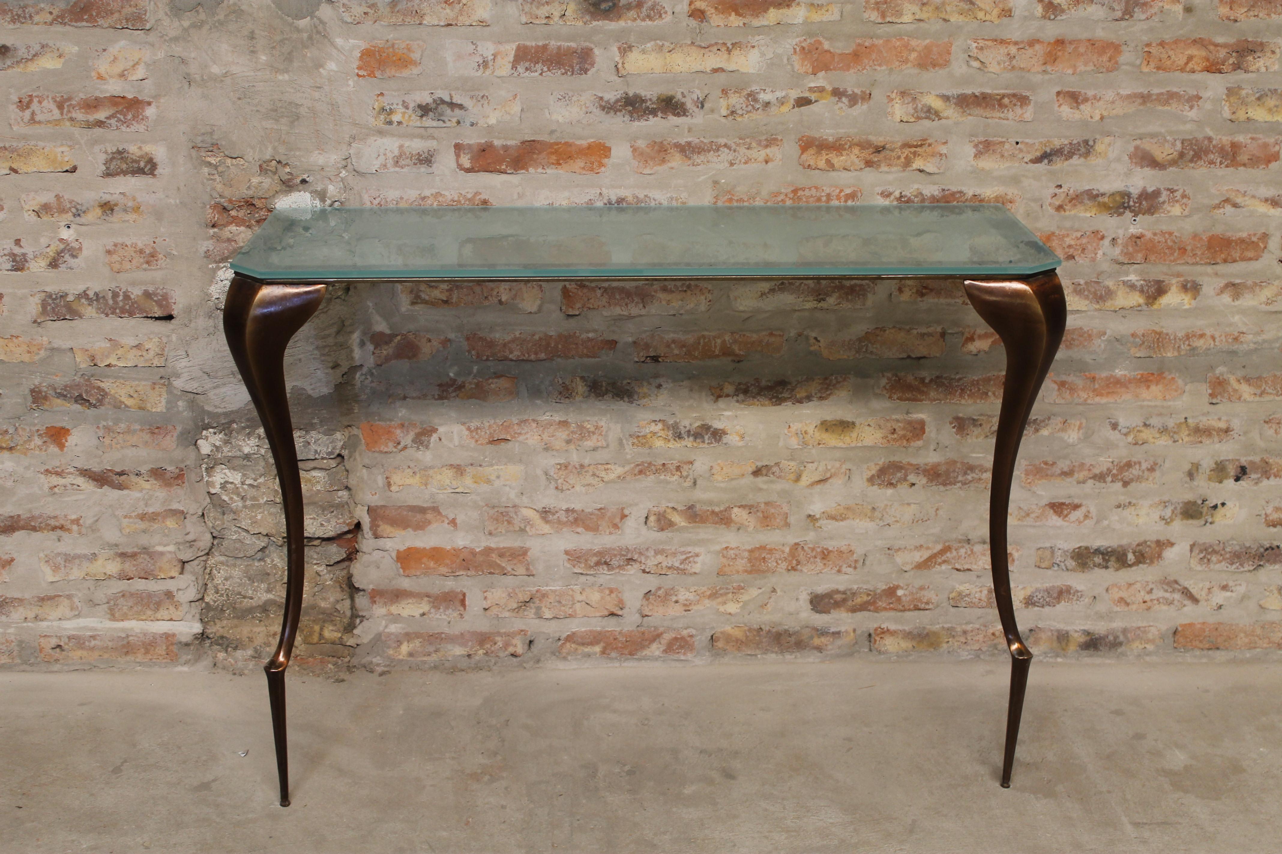 Modern Cast Bronze Console Table from Costantini, Lychorinda In New Condition For Sale In New York, NY