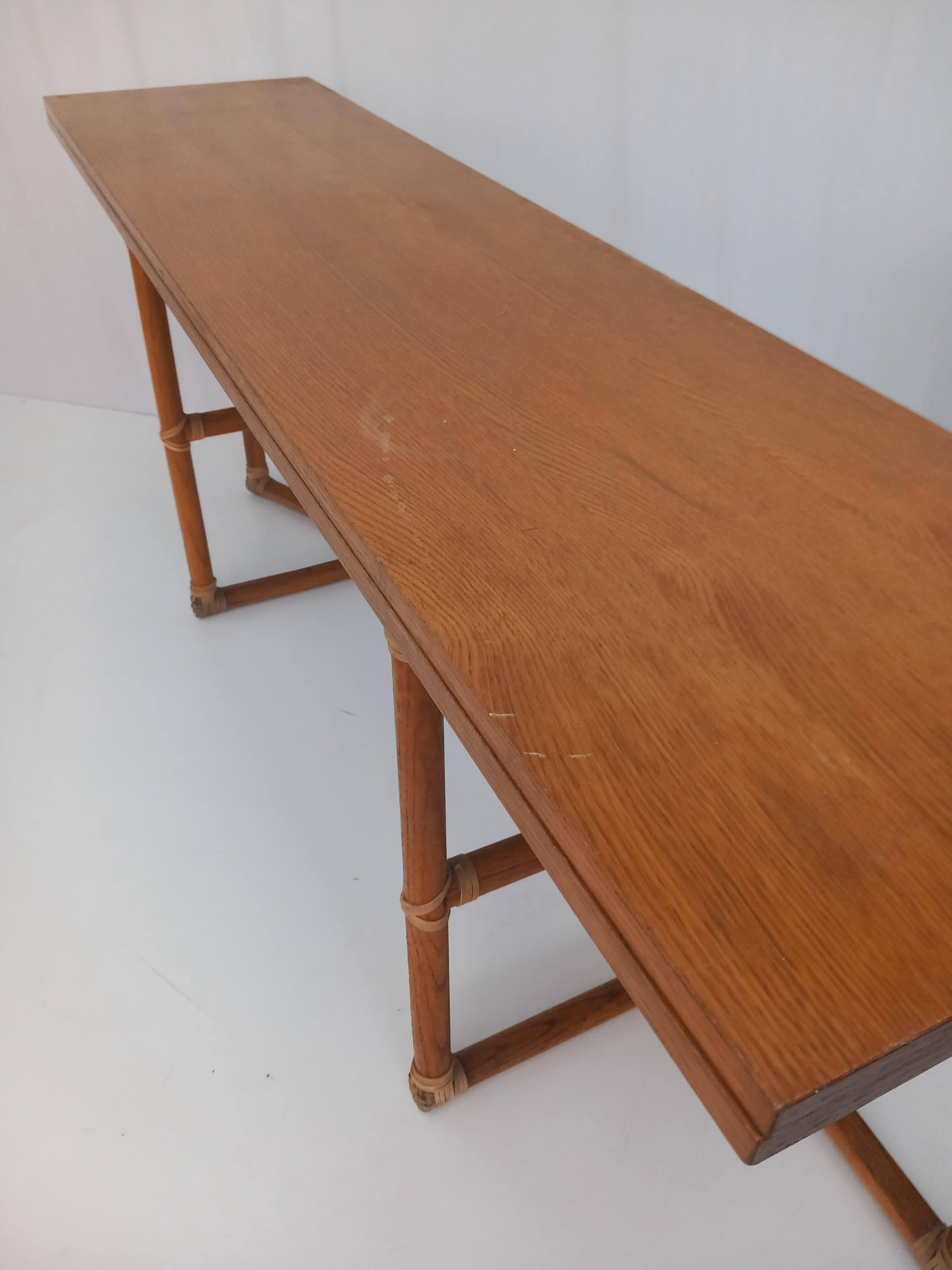 Mid-Century Modern Lyda Levi - McGuire Console Table, 70s For Sale