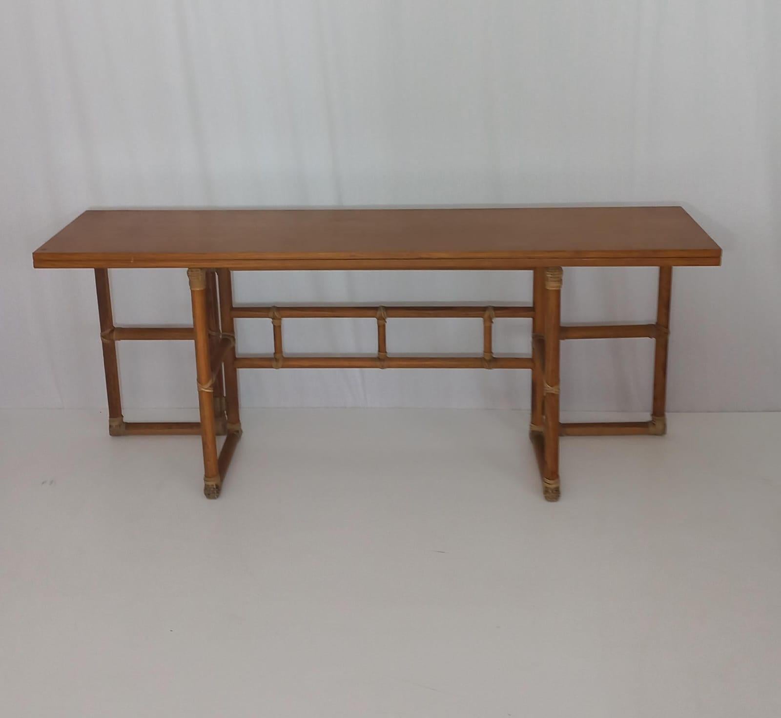 Late 20th Century Lyda Levi - McGuire Console Table, 70s For Sale