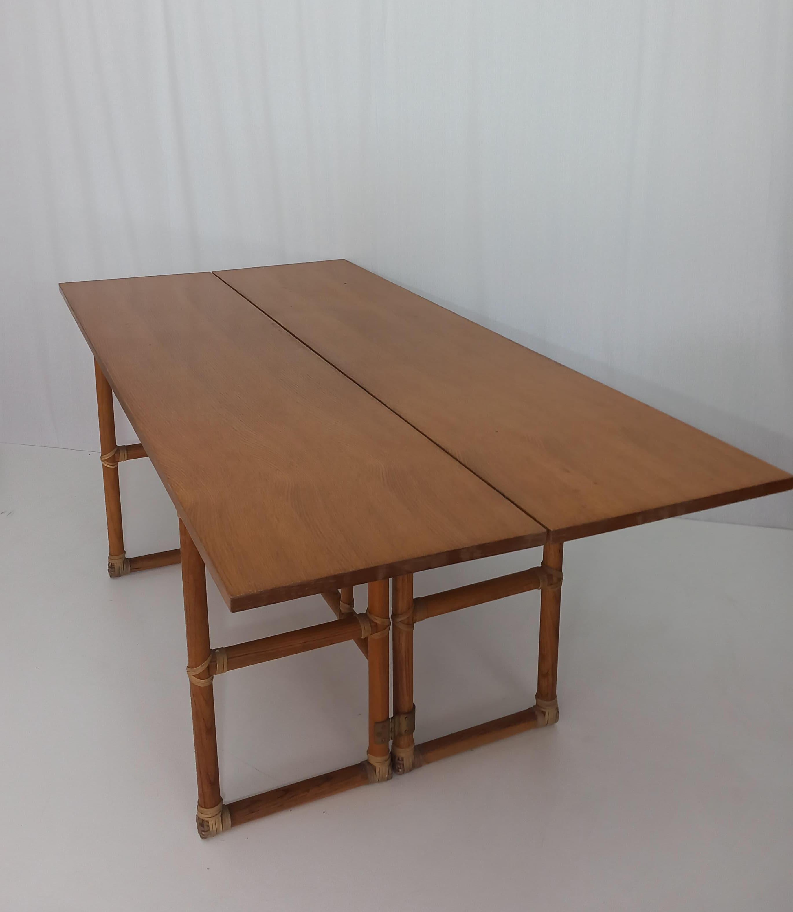 Rattan Lyda Levi - McGuire Console Table, 70s For Sale