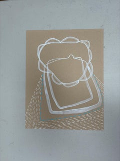 Float 1: Minimalist Abstract Painting on Paper, Acrylic, 2010s, New, 14x11