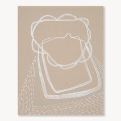 Float 1: Minimalist Abstract Painting on Paper, Acrylic, 2010s, New, 14x11