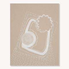 Float 2: Minimalist Abstract Acrylic Painting on Paper, 2010s, New, 14x11