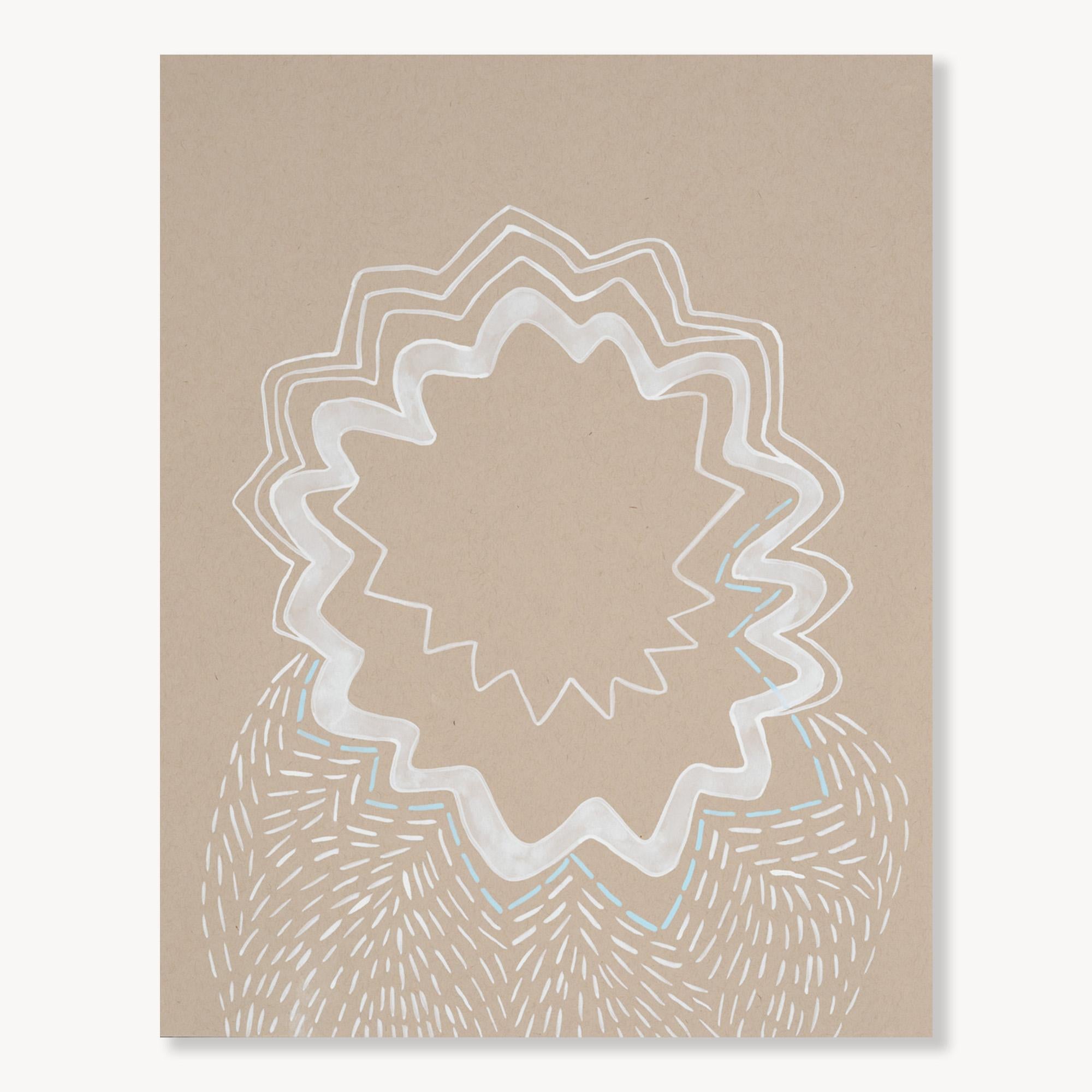 Abstract Painting Lydia Bassis - Float 4 : Peinture acrylique abstraite minimaliste sur papier, 2010s, New, 14x11