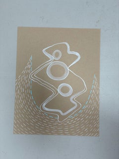 Float 5: Minimalist Abstract Acrylic Painting on Paper, 2010s, New, 14x11