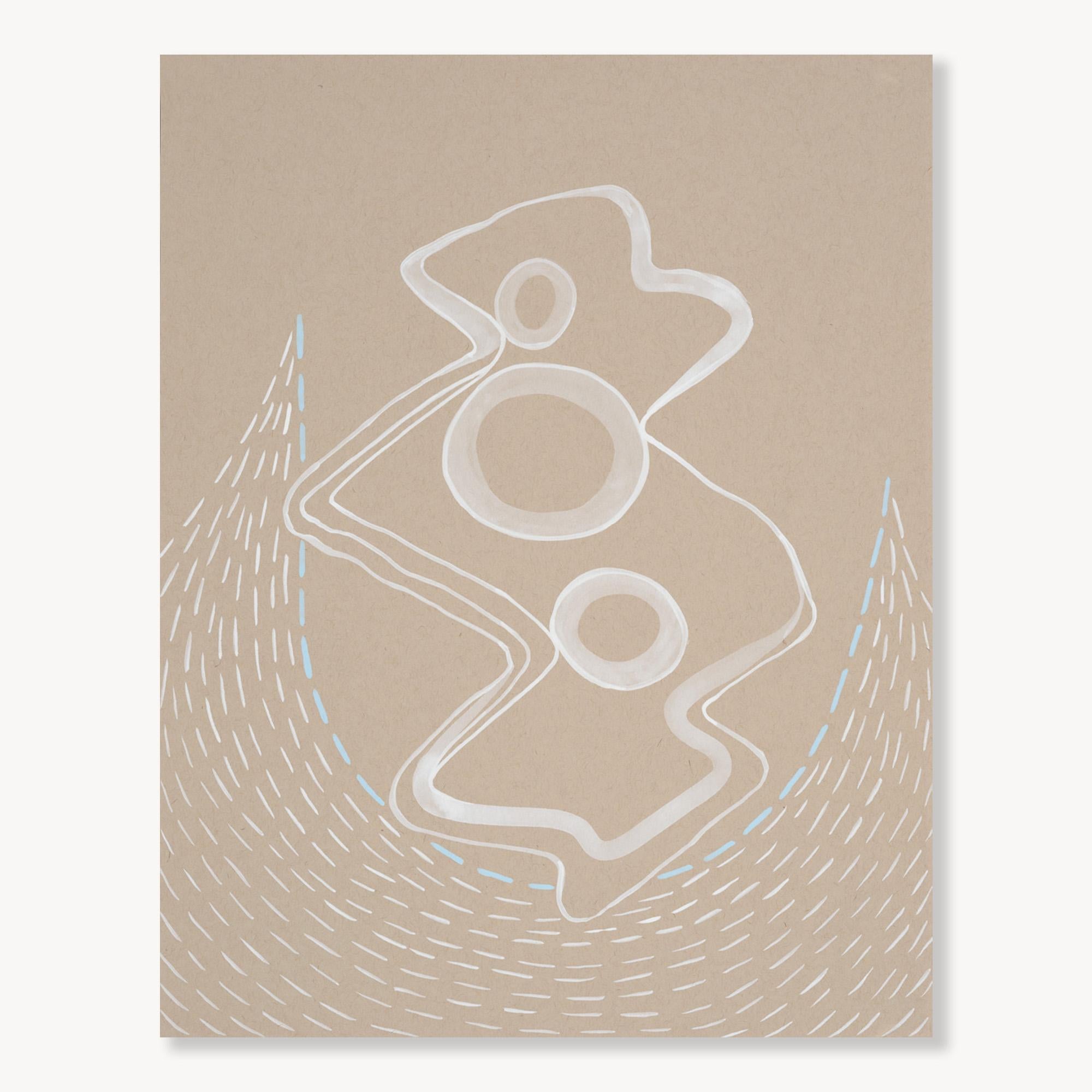 Lydia Bassis Abstract Painting - Float 5: Minimalist Abstract Acrylic Painting on Paper, 2010s, New, 14x11