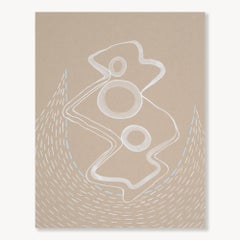 Float 5: Minimalist Abstract Acrylic Painting on Paper, 2010s, New, 14x11