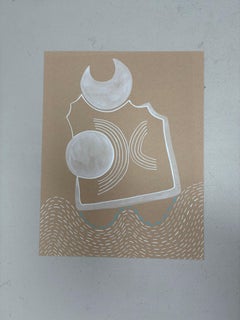 Float 6: Minimalist Abstract Acrylic Painting on Paper, 2010s, New, 14x11