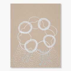 Float 8: Pintura acrílica abstracta minimalista sobre papel, 2010s, Nuevo, 14x11