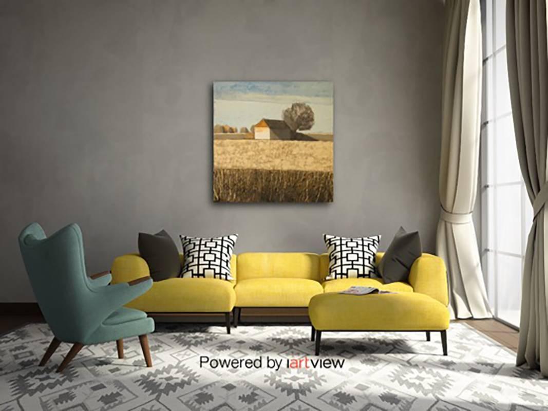 House in Pale Field (Cotswolds) Original Brilliant Art Reviews Collectable For Sale 1