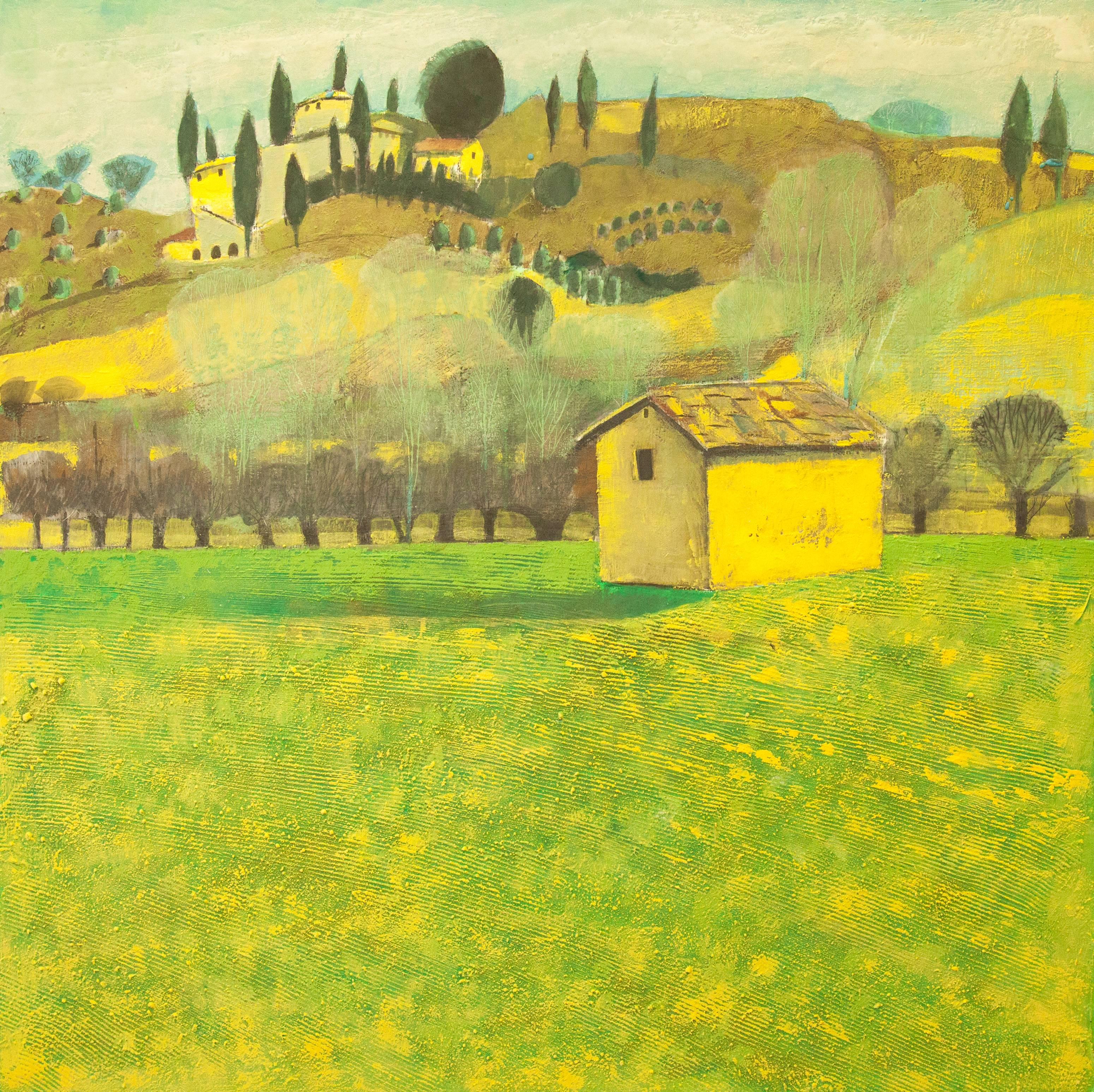 Lydia Bauman Landscape Painting - House in Tuscany Original Impressionist style Highly collectable Good Art Review