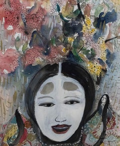 Lydia Corbett (geb. 1934) - Gerahmte Contemporary Mixed Media, Tales of Genji