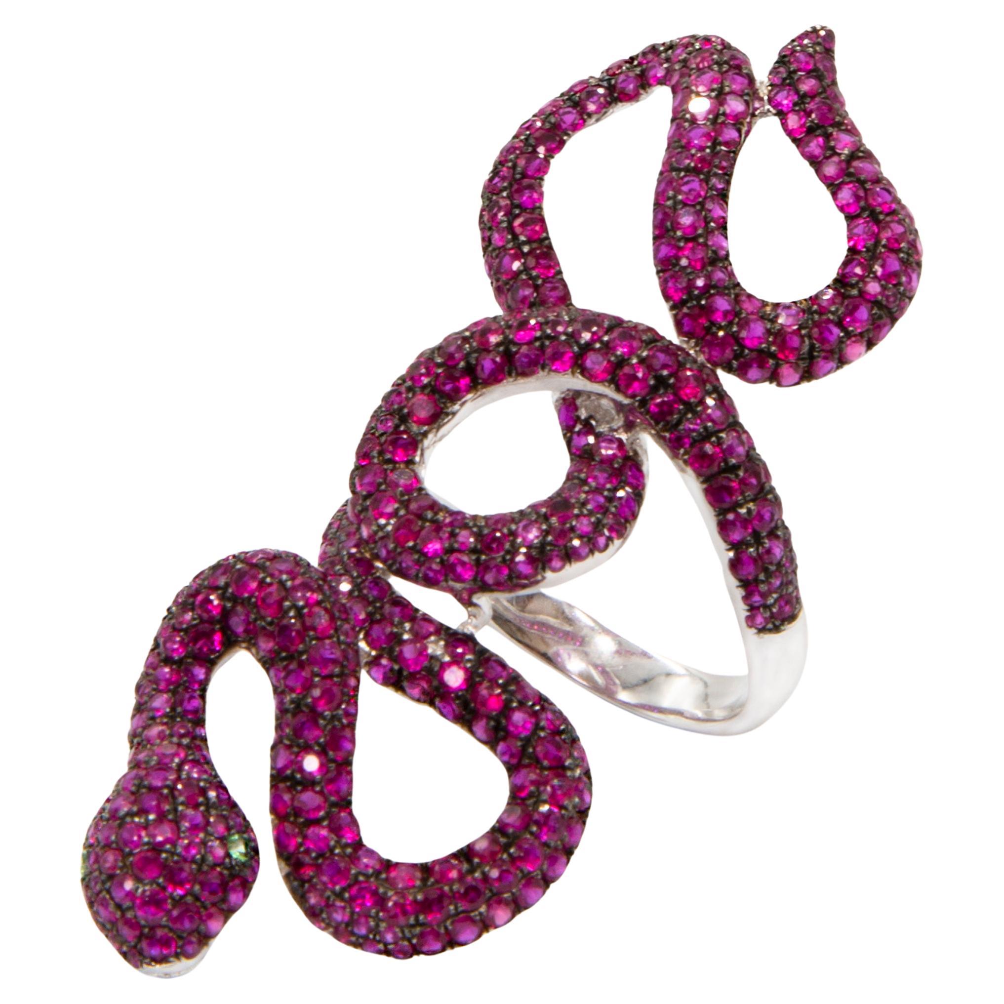 Lydia Courteille Ruby Snake Ring
