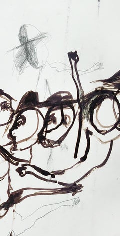 Sketch (Alor), black and white abstract expressionist work on paper