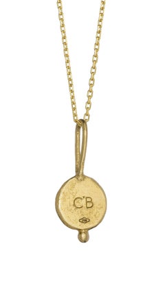 Lydia Lion Prosperity Necklace with Tsavorite and Diamond, 18 Karat Yellow Gold