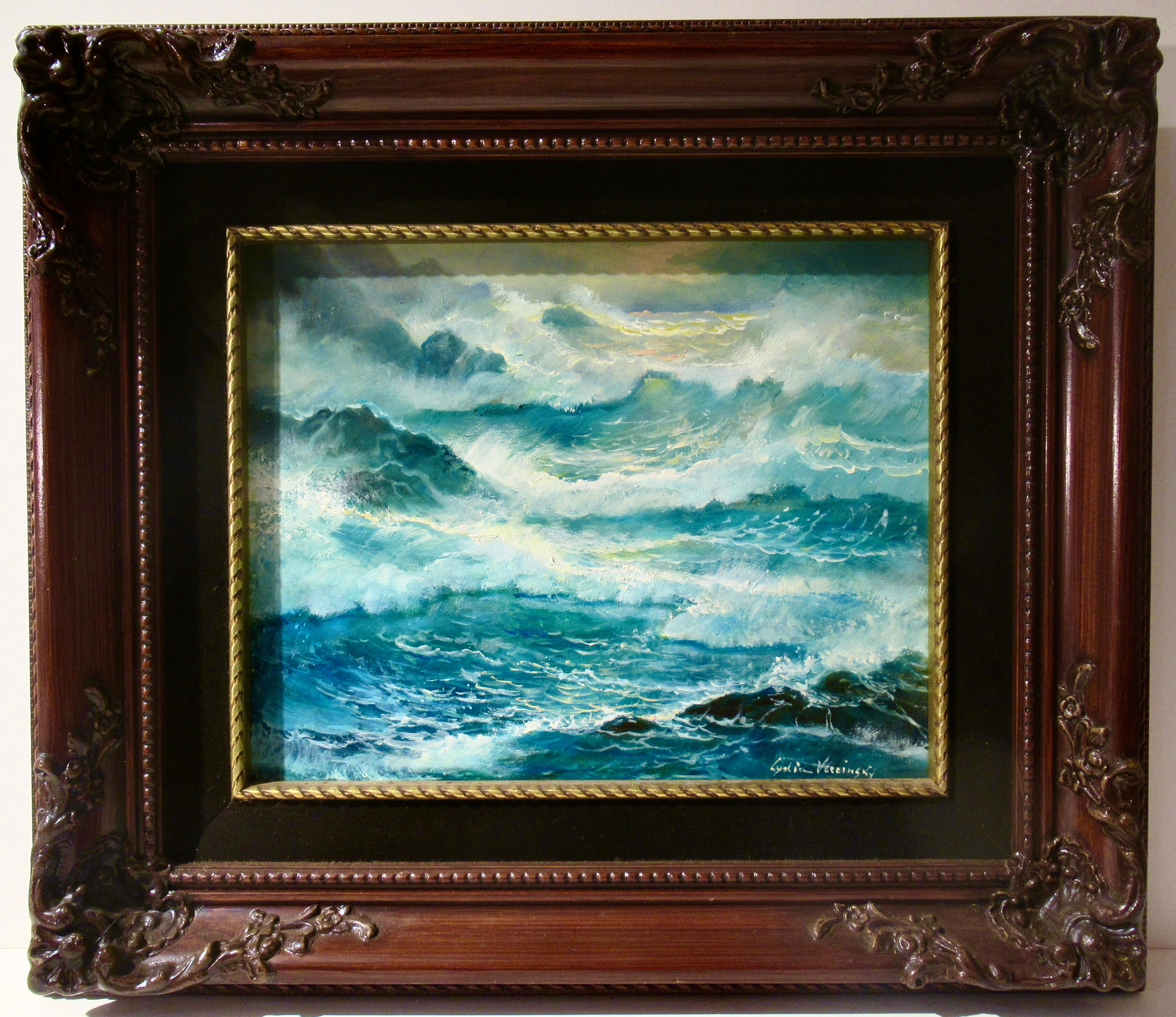 Lydia Vercinsky Figurative Painting - California Seascape