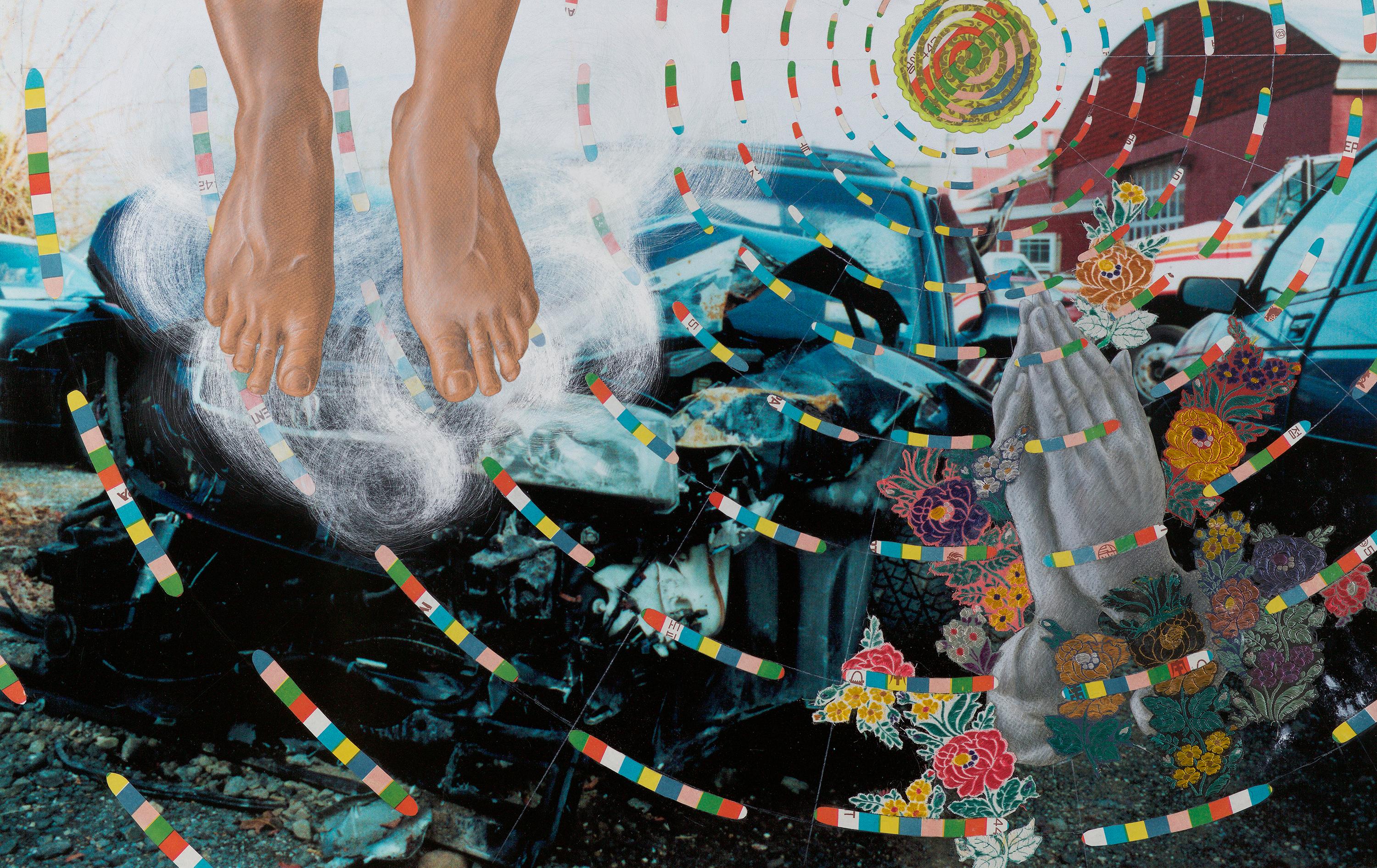 Lydia Viscardi, Velo_2017_fotografía digital encontrada, pintura al esmalte, pastel al óleo 2