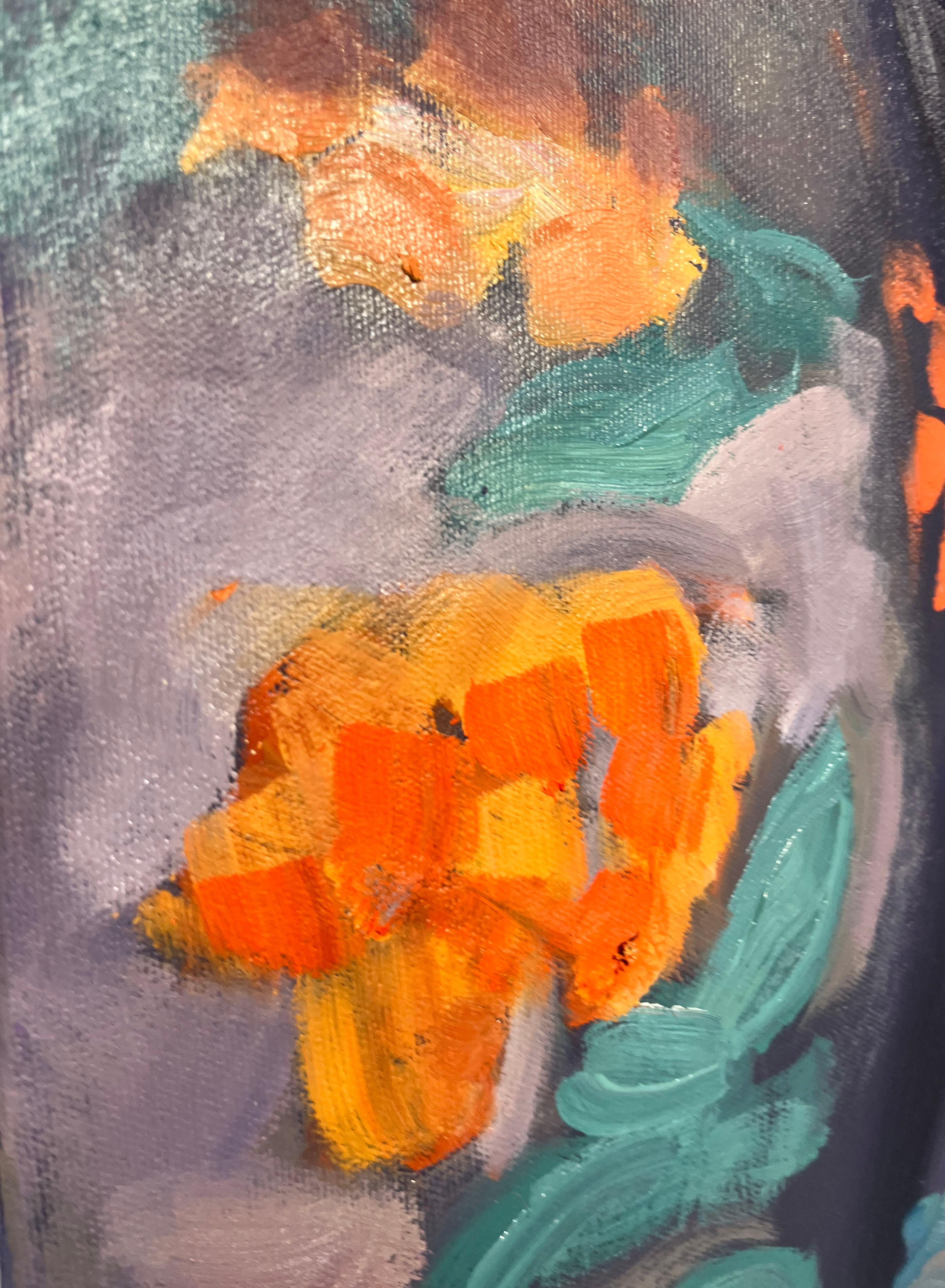Mezzaluna di cera - Figurative Painting Grigio di Lydia Zoells