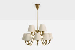 Lyfa, lustre, laiton, tissu, Danemark, années 1950