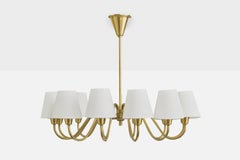 Lyfa, lustre, laiton, tissu, Danemark, années 1950