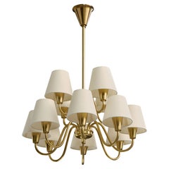 Lyfa, lustre, laiton, tissu, Danemark, années 1950