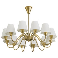 Lyfa, lustre, laiton, tissu, Danemark, années 1950
