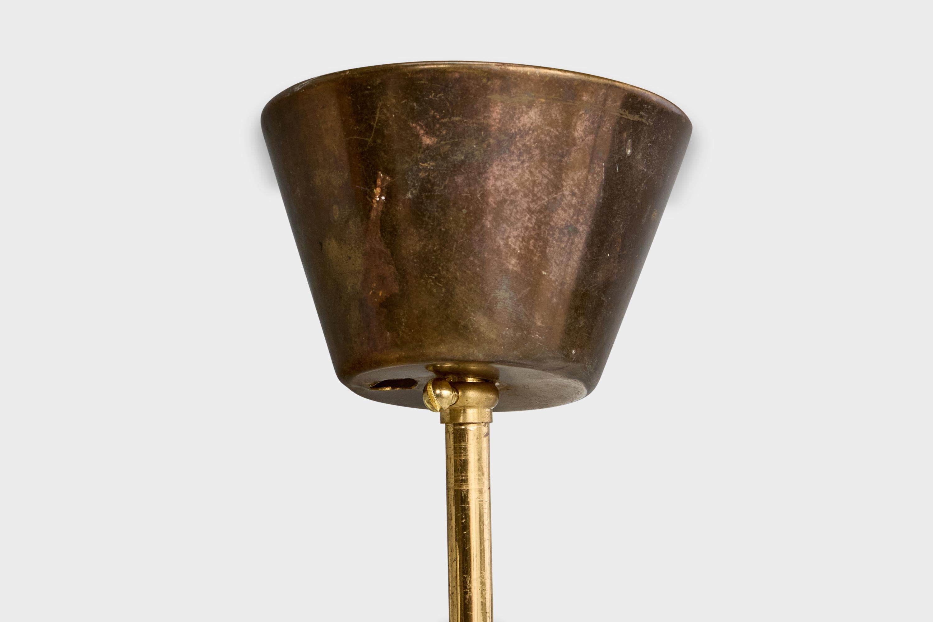 Lyfa, lustre, laiton, verre, Danemark, années 1950 en vente 4