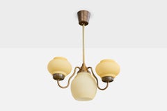 Lyfa, lustre, laiton, verre, Danemark, années 1950