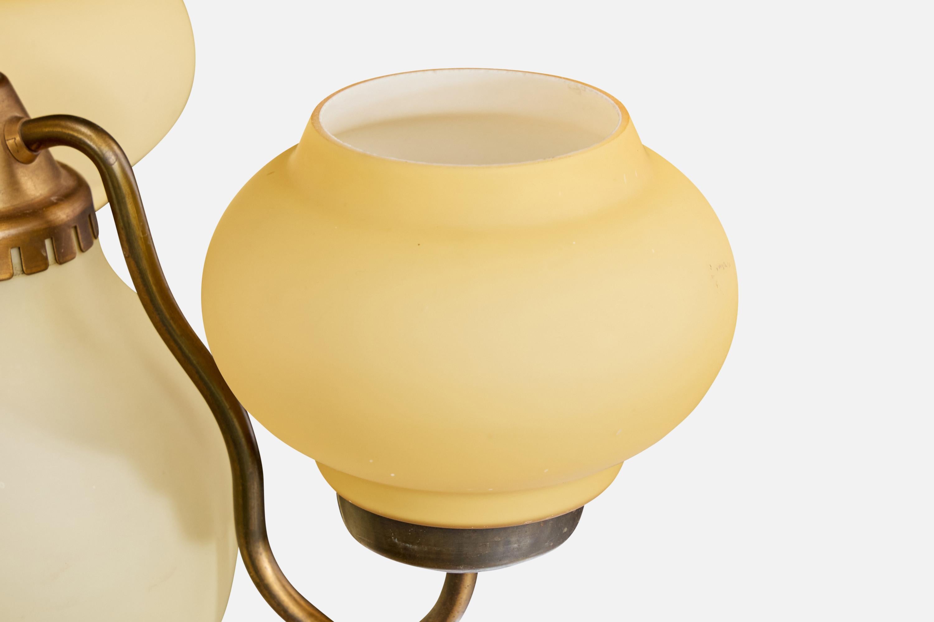 Lyfa, Lámpara de araña, Latón, Vidrio, Dinamarca, Década de 1950 en venta 3