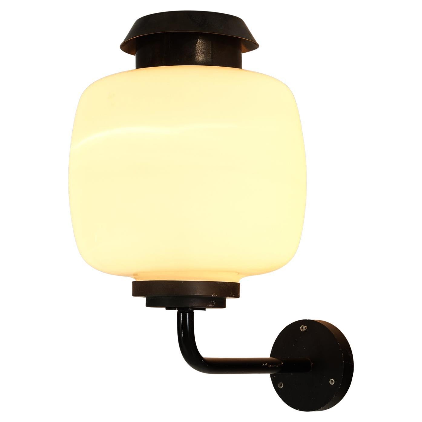 Lyfa 'Drabant' Wall Light in White Opaque Glass and Copper 
