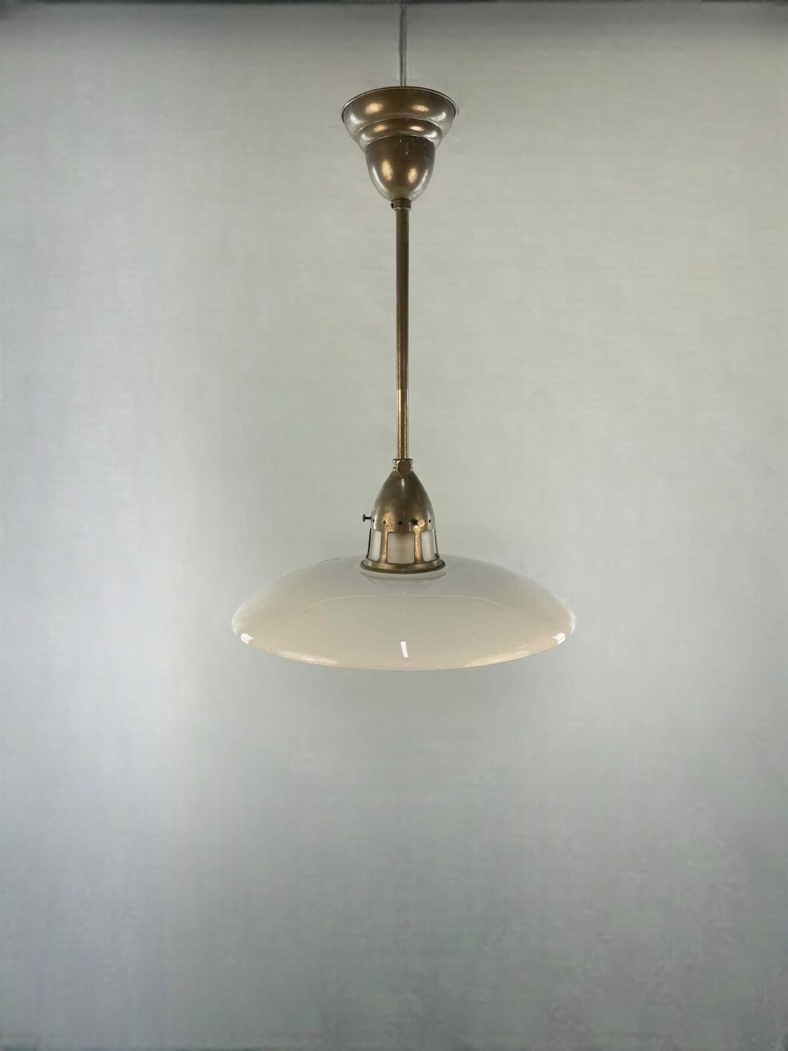 Danese Lampada a sospensione Lyfa in nichel e vetro, anni '50 - Ø45 cm in vendita