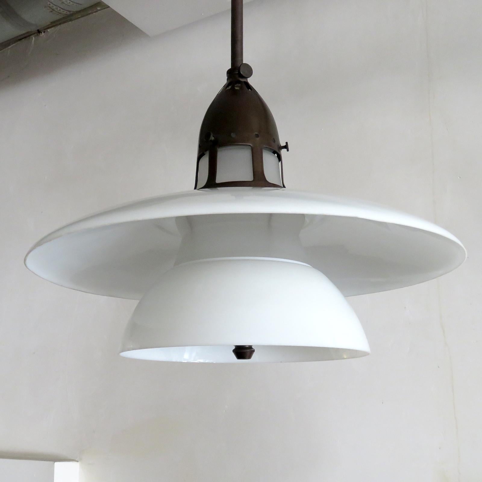 Frosted Lyfa Pendant Light, 1930