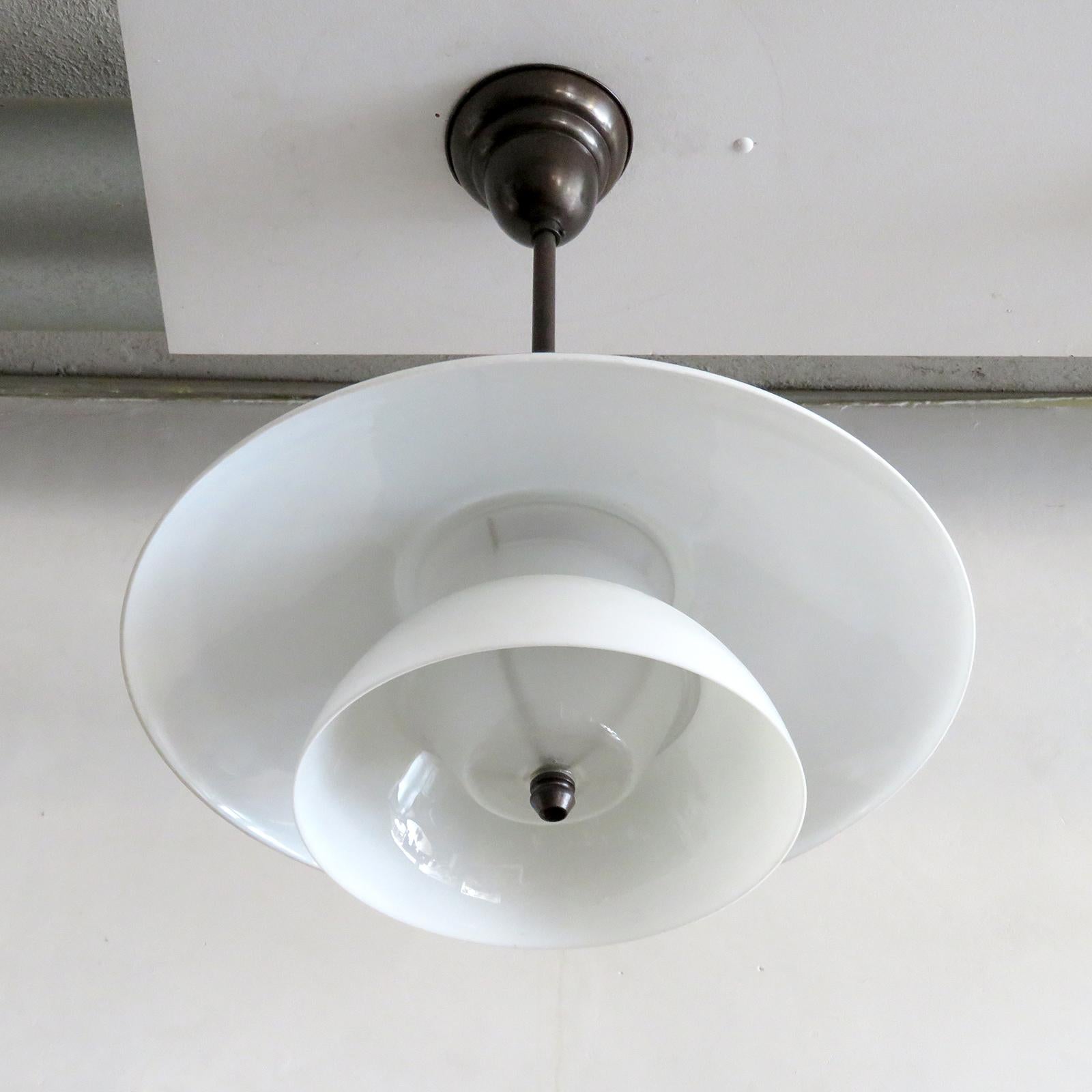 Lyfa Pendant Light, 1930 In Good Condition In Los Angeles, CA