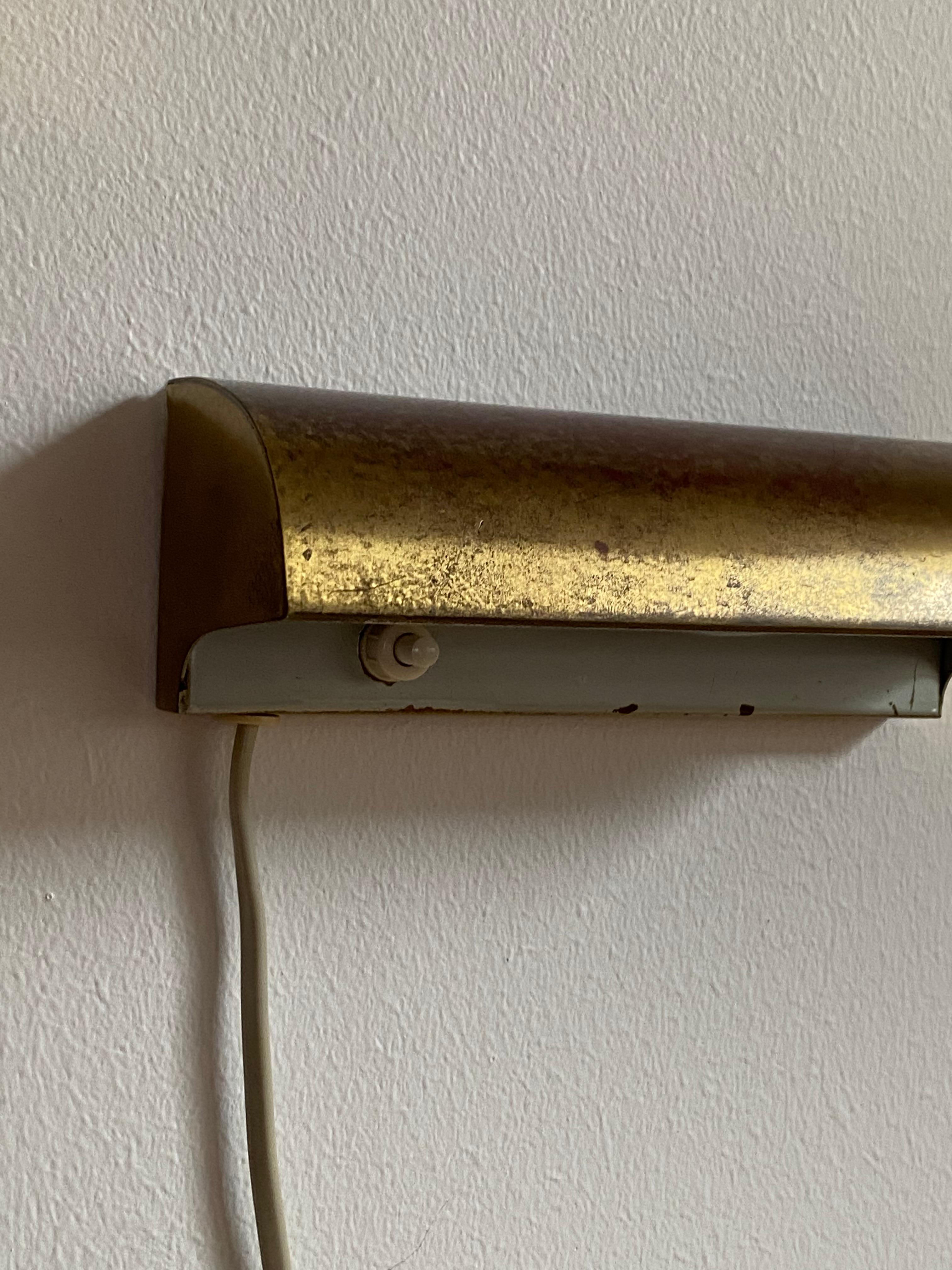 Lyfa, Small Functionalist Wall Lights / Sconces, Brass, Denmark, 1950s 1