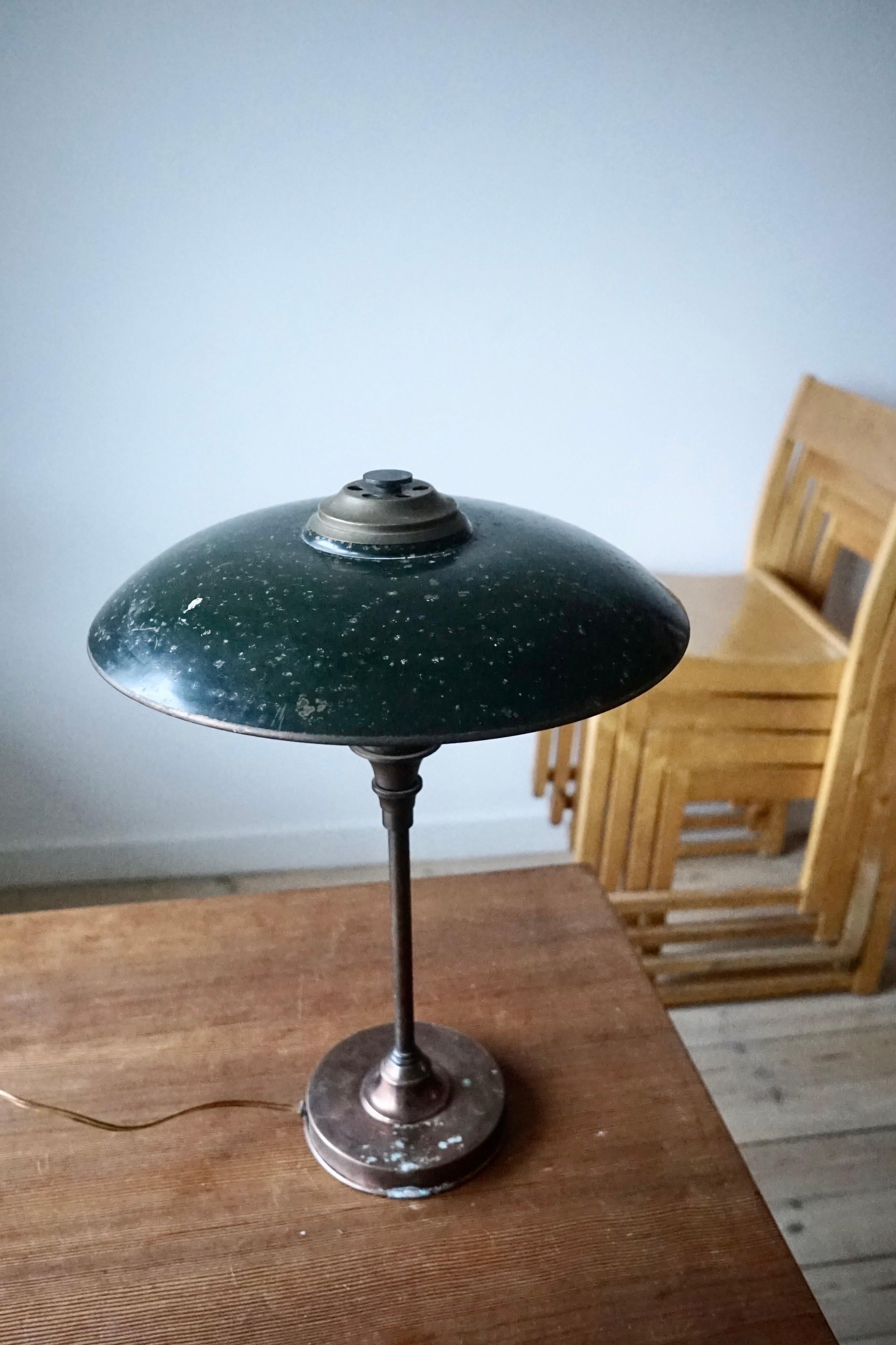 Scandinavian Modern Lyfa Table Lamp Bronze and Brass