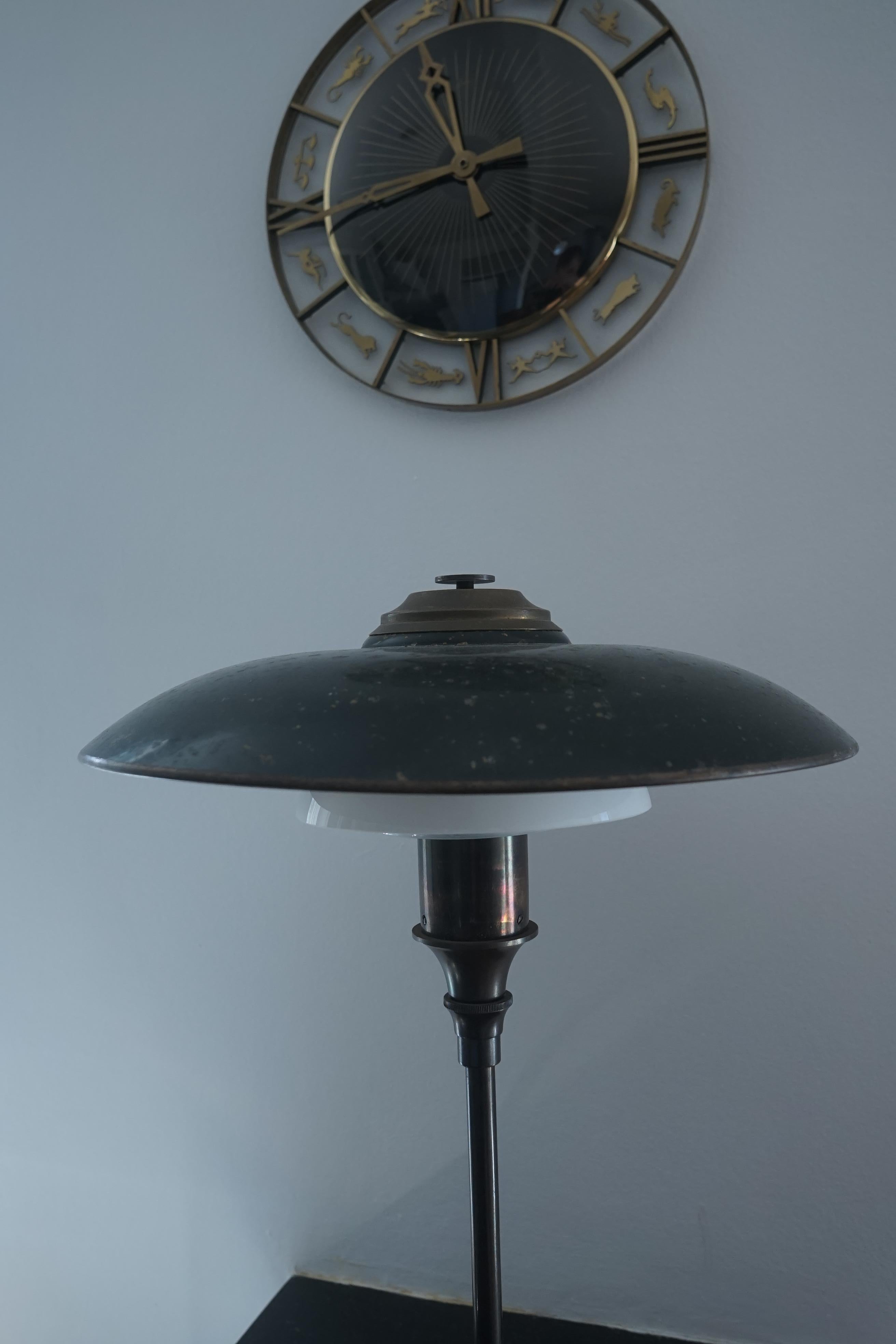 Mid-20th Century Lyfa Table Lamp Bronze and Brass