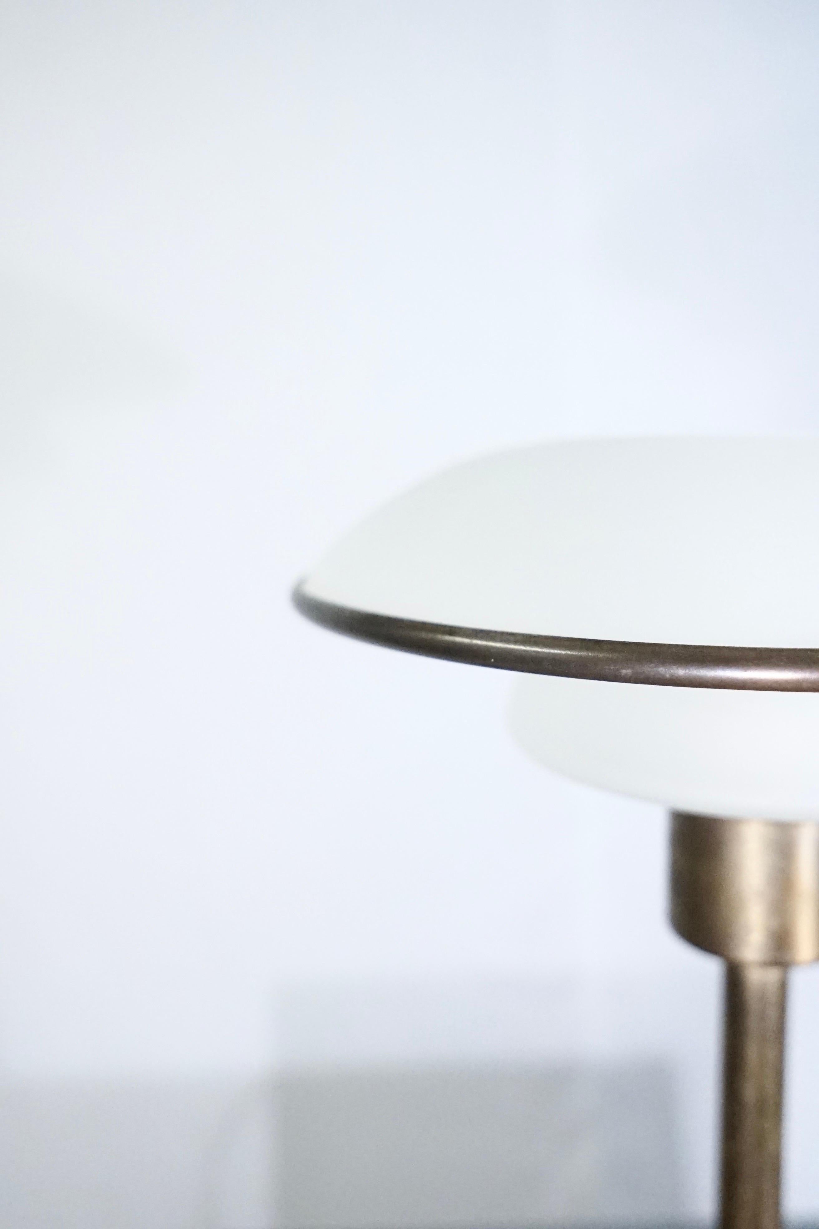 Danish Lyfa Table Lamp in Patinaed Brass Variation of Model Ap20