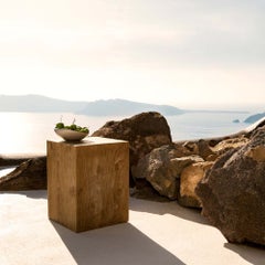 Lying Roots side table in teak