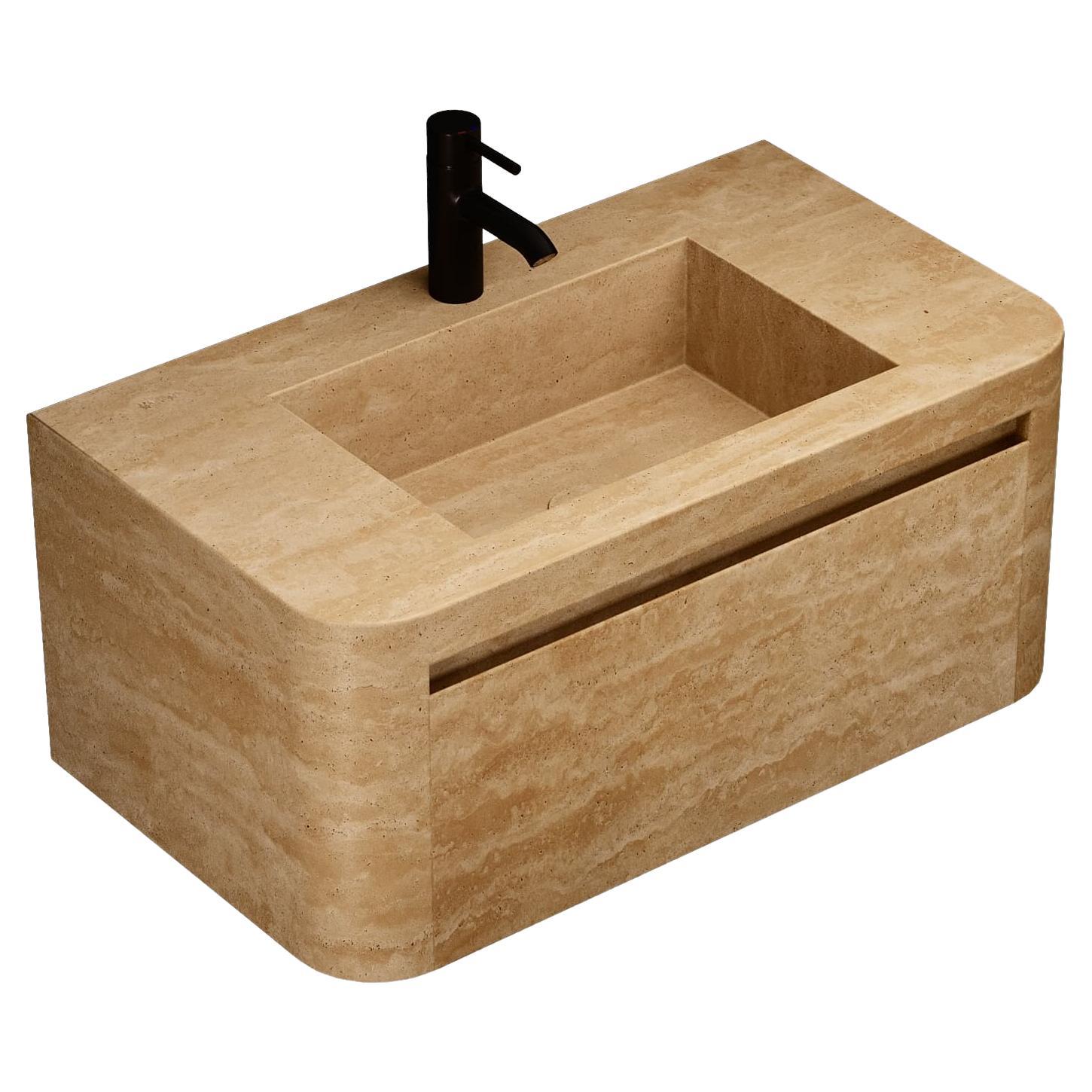 Lyke - Mueble de Baño de Pared - Travertino Beige - Mediano