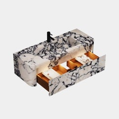 Lyke - Wall-Mounted Bathroom Vanity - Calacatta Viola - Large